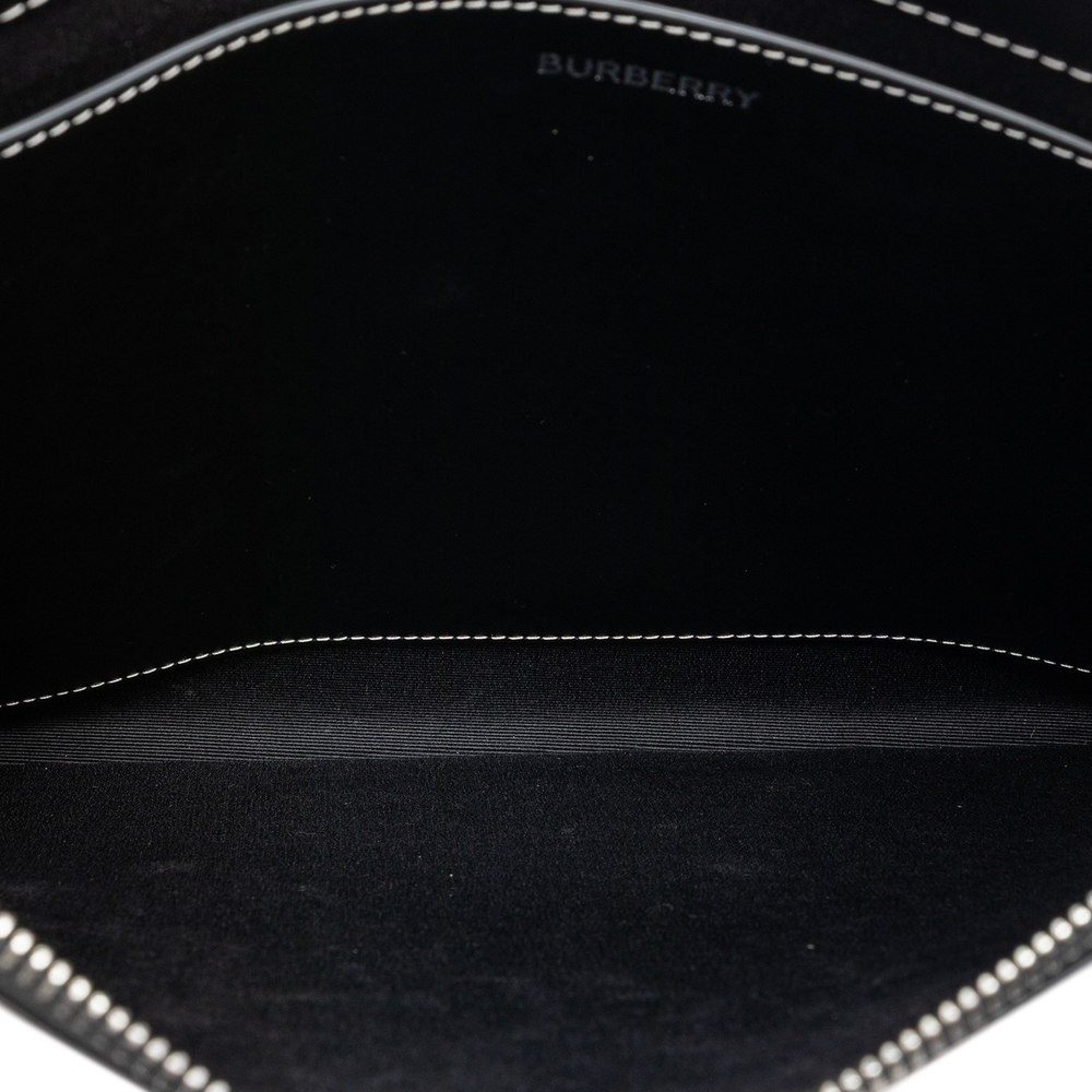 Pre-Loved Burberry Check Coated Canvas Zip Pouch - Picture 4 of 7